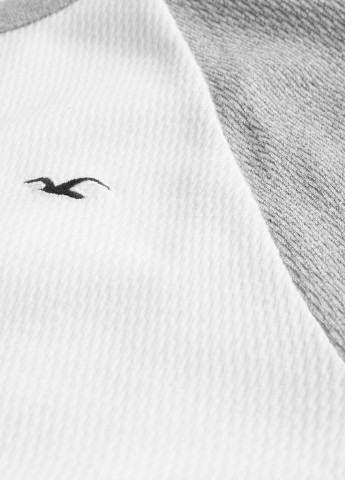 Лонгслів Hollister логотип білий кежуали бавовна, трикотаж