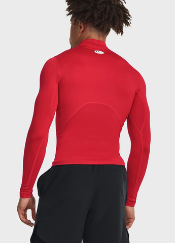 Красный демисезонный спортивный лонгслив Under Armour с логотипом