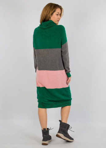 Зеленое кэжуал платье платье-свитер Only в полоску
