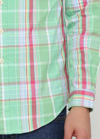 Салатовая кэжуал рубашка в клетку Ralph Lauren с длинным рукавом
