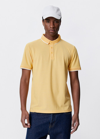Желтая футболка-поло для мужчин KOTON однотонная