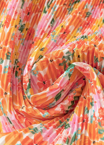 Світло-оранжева кежуал сукня кльош SHEIN з квітковим принтом