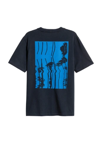 Темно-синяя футболка H&M