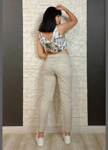 Бежевые кэжуал летние зауженные брюки Mooi Li