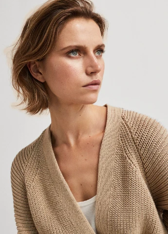 Бежевый демисезонный кардиган Massimo Dutti