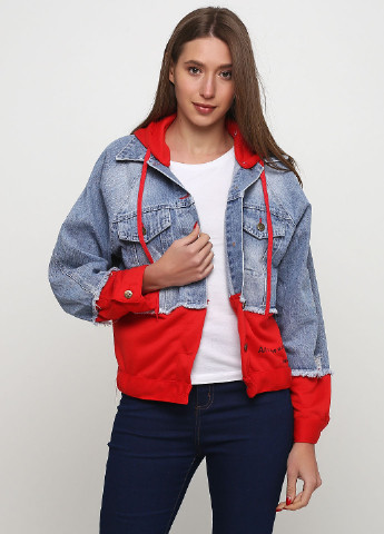 Красная демисезонная джинсовая куртка Fashion