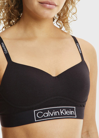 Чёрный топ бюстгальтер Calvin Klein без косточек хлопок