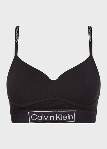 Чёрный топ бюстгальтер Calvin Klein без косточек хлопок