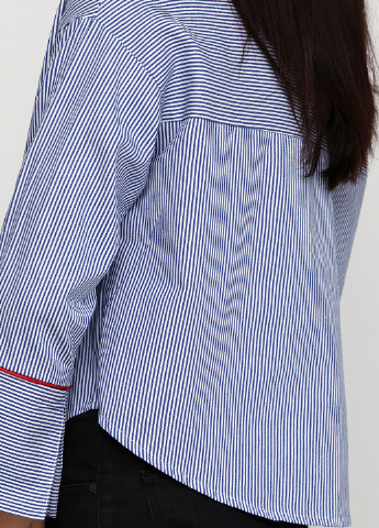 Синяя кэжуал рубашка в полоску Fervente