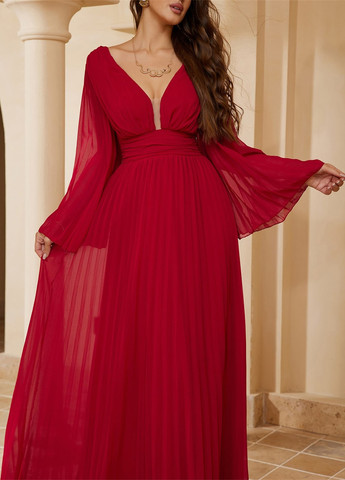 Бордова вечірня сукня з відкритою спиною SHEIN однотонна