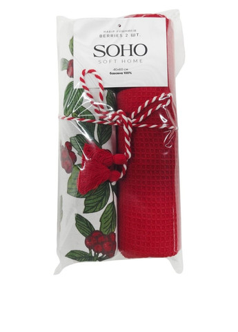 Рушник (2 шт.), 40х60 см Soho малюнок червоний
