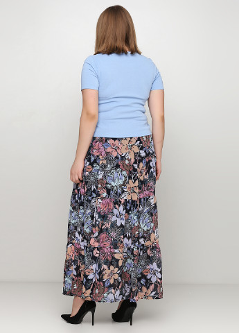 Темно-синяя кэжуал цветочной расцветки юбка Mark клешированная