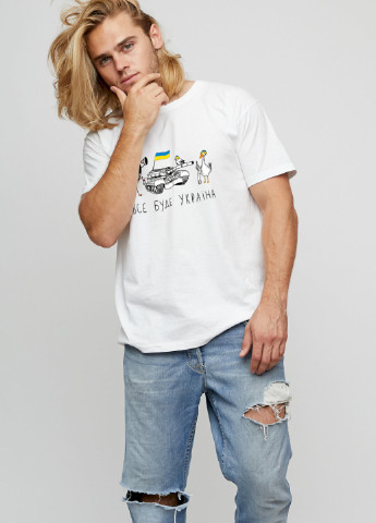 Белая футболка мужская basic /дышащий принт/ YAPPI