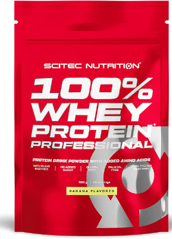 Протеїн 100% Whey Protein Professional 500 g (Banana) Scitec Nutrition (256522717)