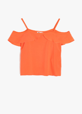 Оранжевая однотонная блузка KOTON летняя