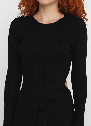 Чорна кежуал сукня без підкладу, з відкритою спиною, футляр Zara однотонна