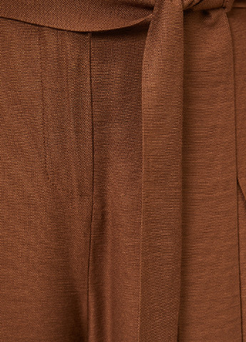 Светло-коричневые кэжуал демисезонные укороченные, зауженные брюки KOTON