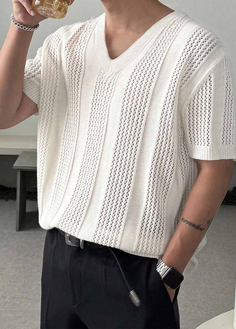 Молочный летний пуловер пуловер SHEIN