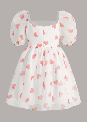 Білий кежуал сукня кльош SHEIN сердечка