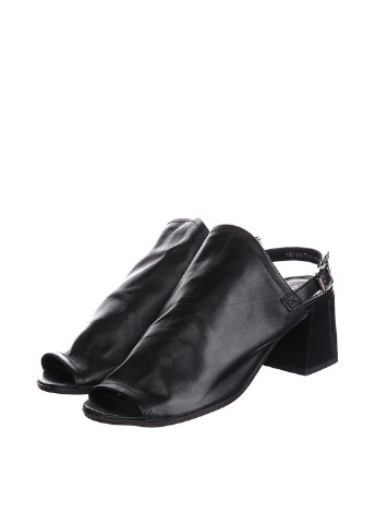 Черные босоножки Calipso на высоком каблуке с ремешком с белой подошвой