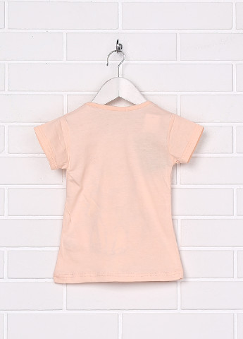 Персиковая летняя футболка с коротким рукавом Babexi
