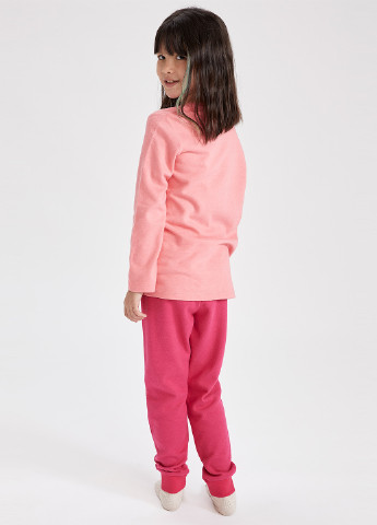 Розовая всесезон пижама(реглан, брюки) лонгслив + брюки DeFacto
