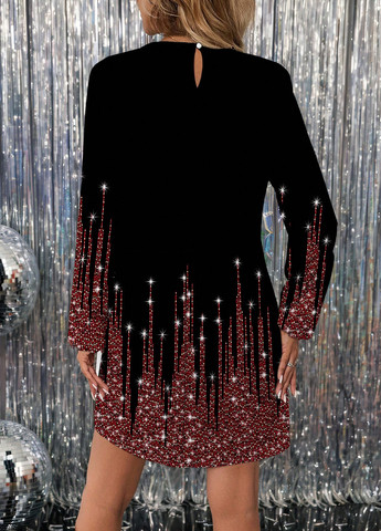 Чорна коктейльна сукня а-силует SHEIN однотонна