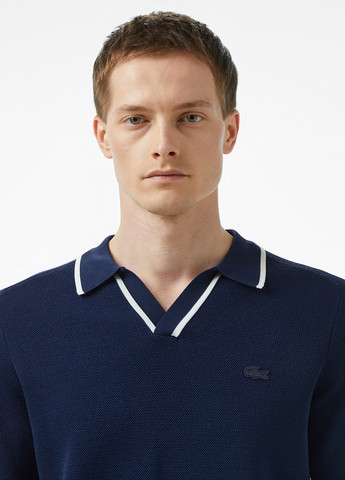 Индиго футболка-поло для мужчин Lacoste однотонная