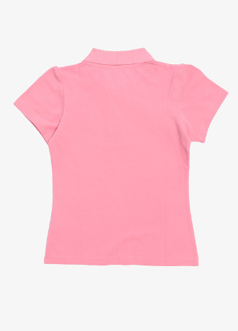 Розовая детская футболка-поло для девочки Miss Kiss с логотипом