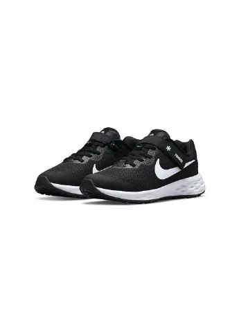 Кроссовки DD1113-003 Nike REVOLUTION 6 FLYEASE Gs чёрно-белые демисезоны (317229305)