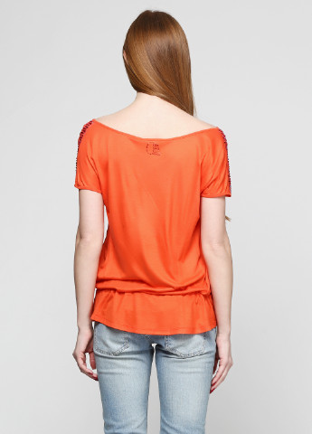 Оранжево-красная летняя блуза Sassofono