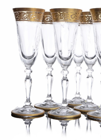 Набір келихів для шампанського 6шт 135ml Gold Версаль NGC34SETCHAMP Lora (253918777)
