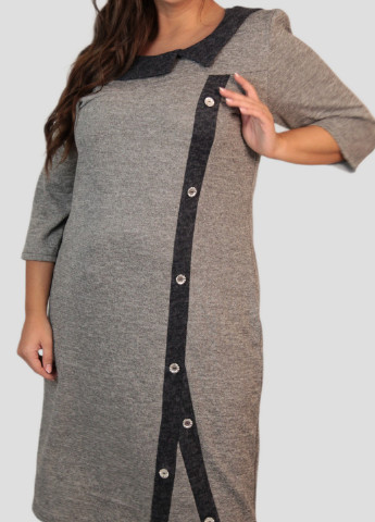 Світло-сіра кежуал плаття трикотажне світло-сіре art 00077a BABOCHKA XL Collection однотонна