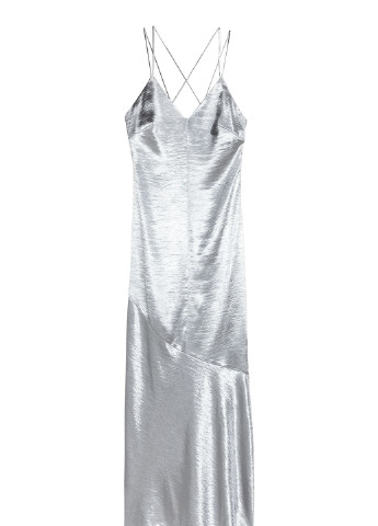 Срібна кежуал сукня годе H&M однотонна