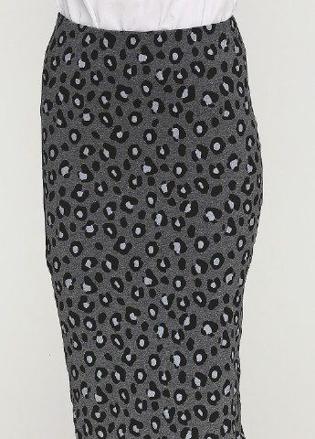 Серая кэжуал с анималистичным узором юбка Terranova миди