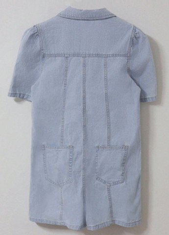 Комбінезон SHEIN комбінезон-шорти варенка світло-блакитний джинсовий, кежуал бавовна, джинс