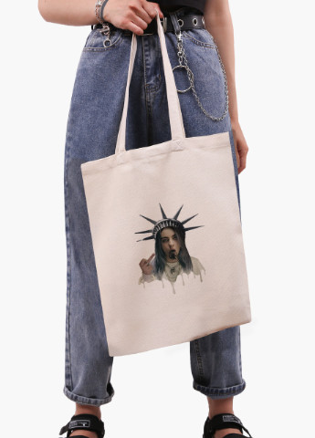 Еко сумка шоппер біла Ренесанс Біллі Айлиш (Renaissance Billie Eilish) (9227-1583-WT) Еко сумка шоппер біла 41*35 см MobiPrint (215943875)
