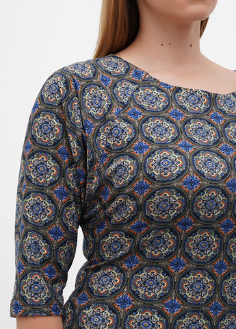 Комбинированное кэжуал платье Sassofono с рисунком