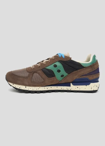 Коричневые всесезонные коричневые кроссовки shadow original из текстиля и замши Saucony