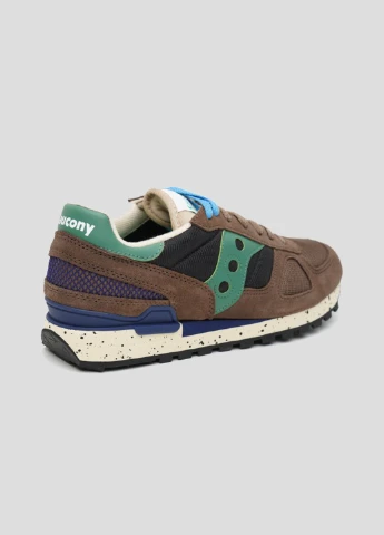 Коричневые всесезонные коричневые кроссовки shadow original из текстиля и замши Saucony