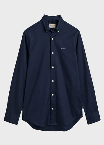 Синяя классическая, кэжуал рубашка однотонная Gant