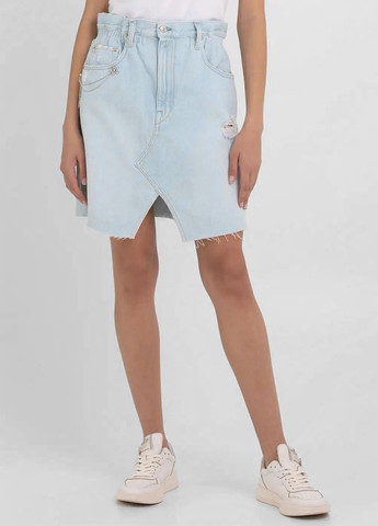 Голубая джинсовая однотонная юбка Replay