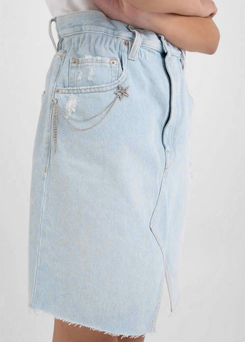 Голубая джинсовая однотонная юбка Replay