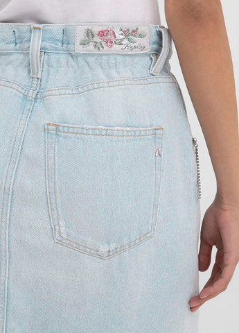 Голубая джинсовая однотонная юбка Replay