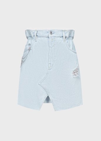 Голубая джинсовая однотонная юбка Replay