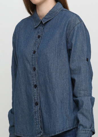 Синяя джинсовая рубашка однотонная Vero Moda