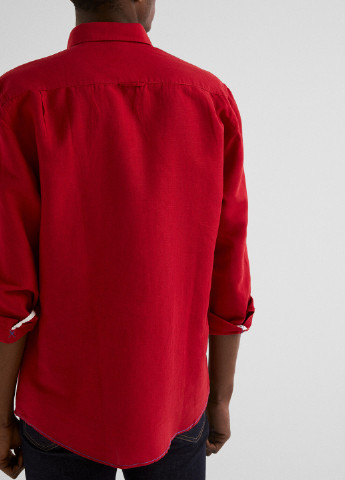 Красная кэжуал рубашка однотонная Springfield