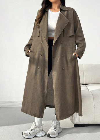 Плащ SHEIN тренчкот на гудзиках демісезон (341743519)