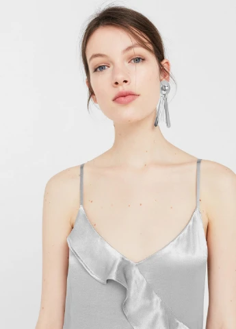 Срібна кежуал сукня Mango однотонна