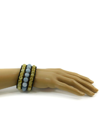 Эксклюзивный браслет "Украинский" Цитрин, Аквамарин, двойной кожа. Fursa fashion браслет (253878249)